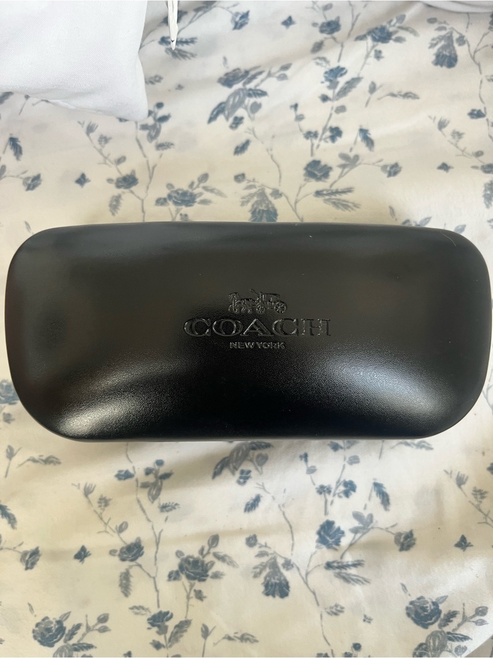 Coach Black Hard Eyeglass Case with Debossed Logo
